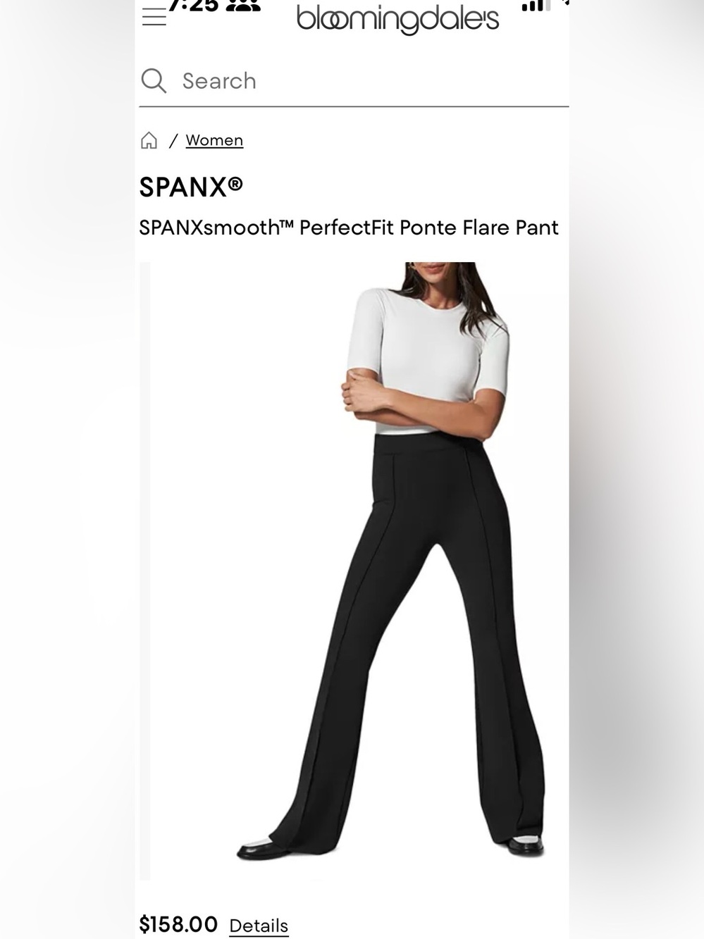 SPANX Black Ponte Flare Pants